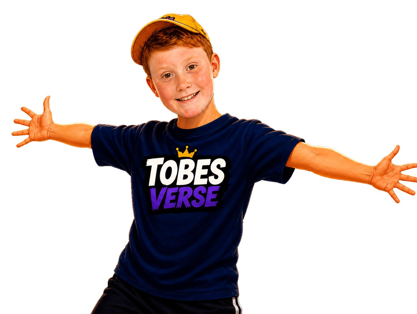 Toby smiling with arms wide open